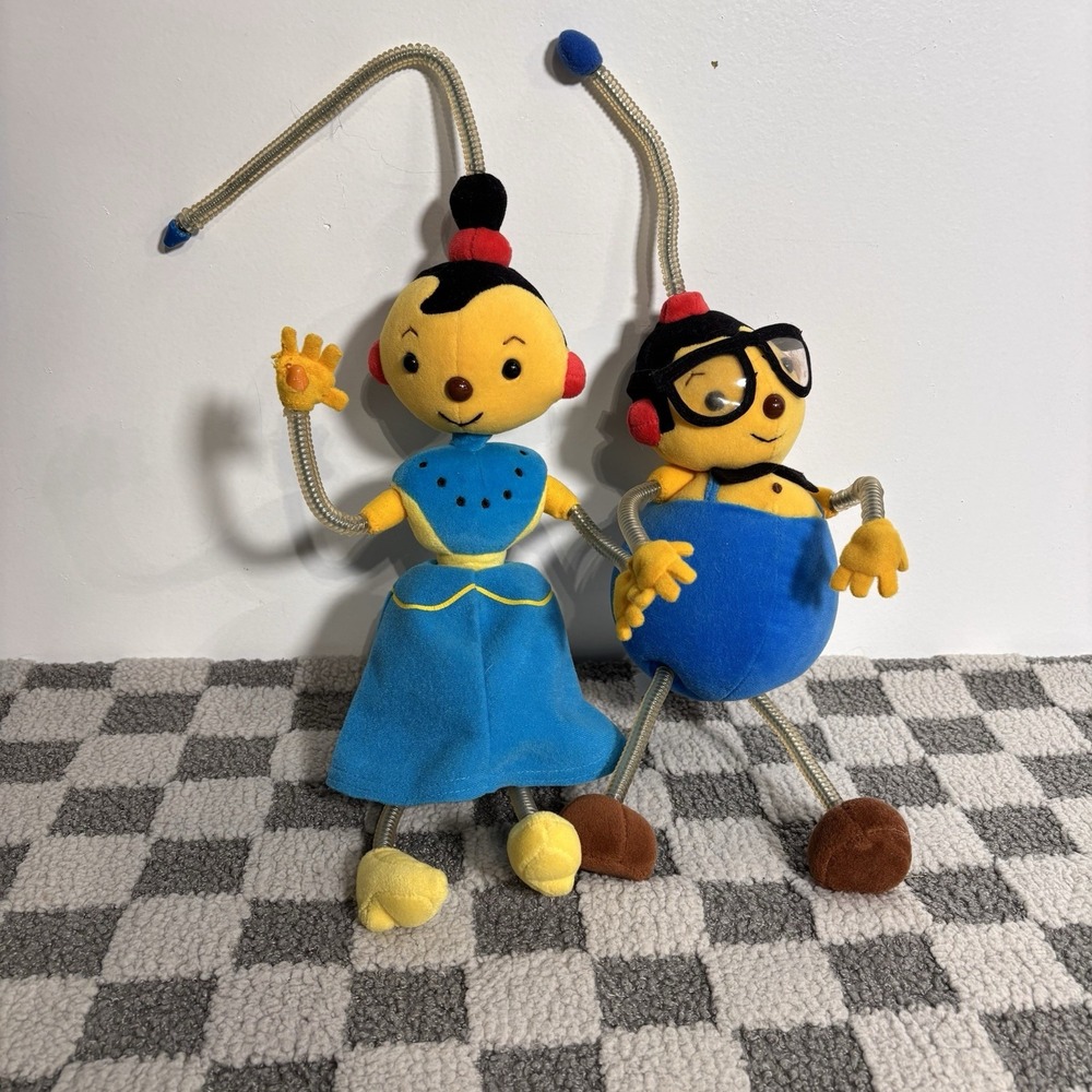 Rolie Polie Olie's Dad Percy Polina Mom Plush Toys Bendable Vintage 90s Applause